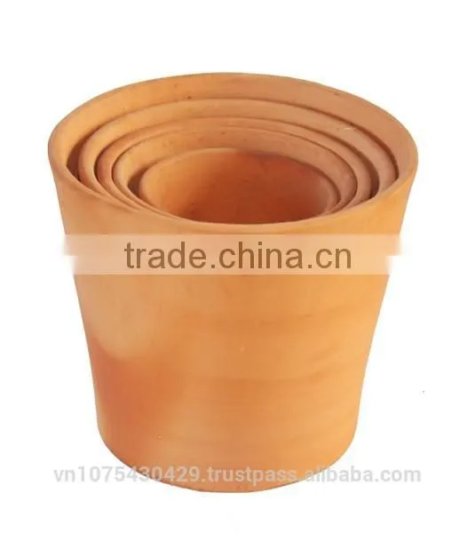 Tall Round Ceramic Flower Pots Set of 3, Round Terracotta Pots Wholesale, Cheap Ceramic Flower Pots photo-2
