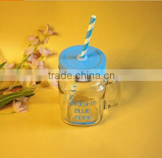 Clear Square Cup With Glass Handle & Cap Sipper for Wholesale photo-3