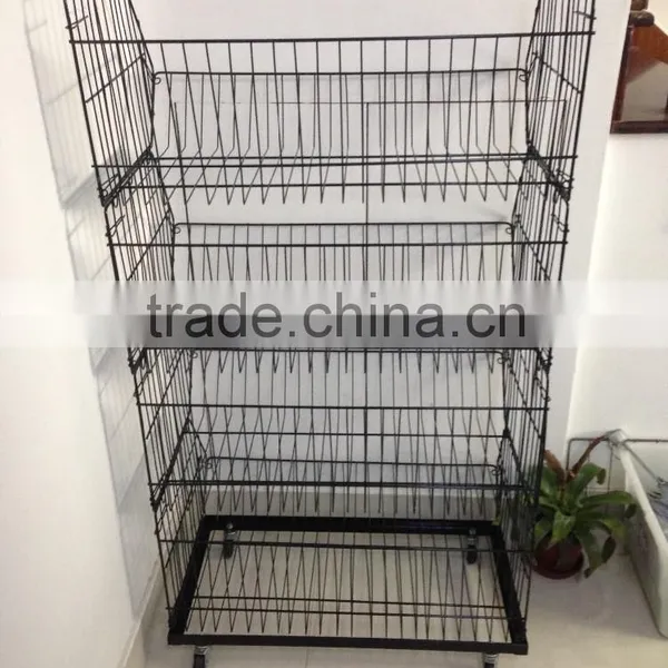 RH-BR02 Powder Coated Wire Storage Basket With Wheels photo-2