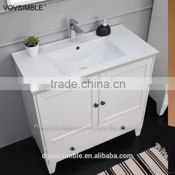 Cheap High Quality Floor Stand Antique Bathroom Vanity With Porcelain Basin