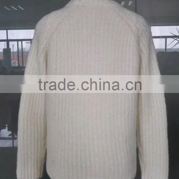 Lady's Japanese New Fashion Loose Fit Wool Knitted With Lining Sweater photo-2