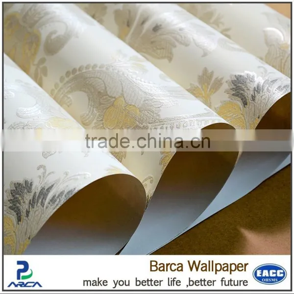 Pure White Solid Color Water Ink Printing Non Woven Paper Wallpaper New Design Decorative Wall Covering