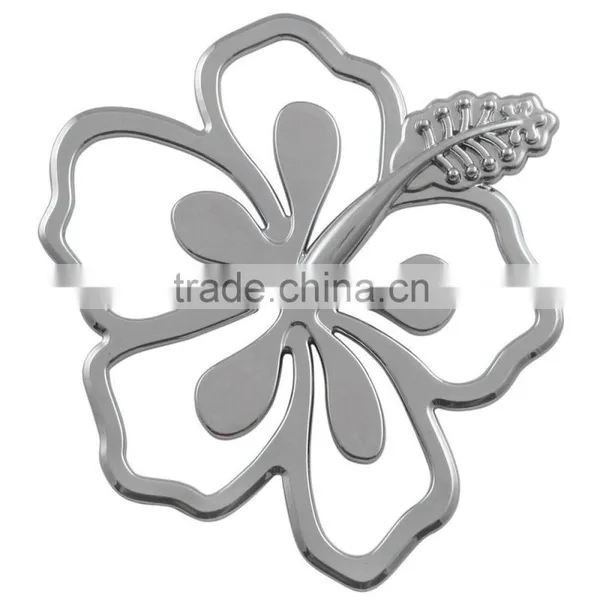 High Quality 3D Plastic Hibiscus Custom Emblem