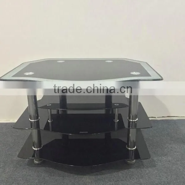 Tempered Glass and Stainless Steel Legs Living Room Furniture TV Stand photo-2