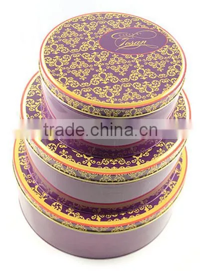 2016 Hot Selling Food Grade Cookies Round Tin Box Set photo-3