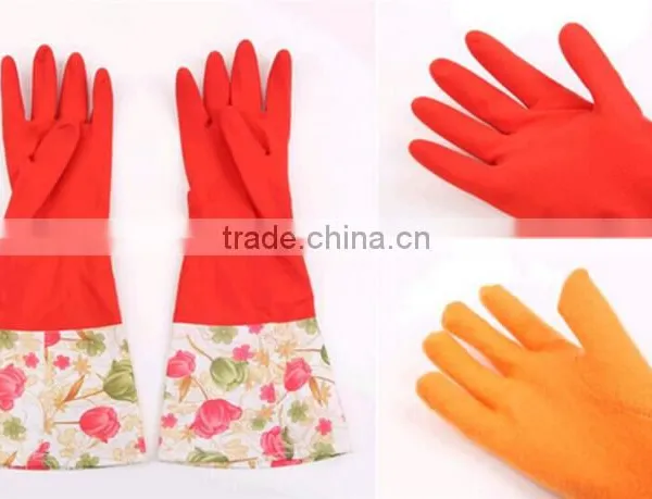 Korean Laundry Daily Cleaning Household Latex Gloves and Cashmere Waterproof Protective Kitchen Bathroom Laundry Rubber Gloves photo-3