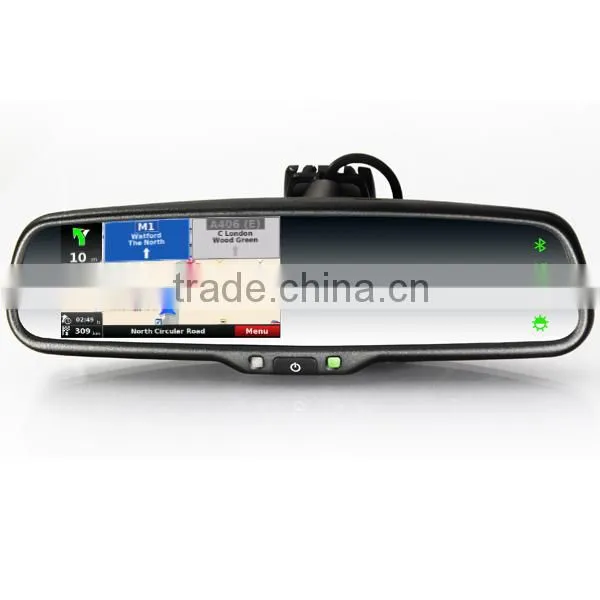 Interior GPS Mirror Bluetooth Handsfree Car Kit and Car Mp3/mp4/mp5 Player Touch Screen Mirror JM043LA