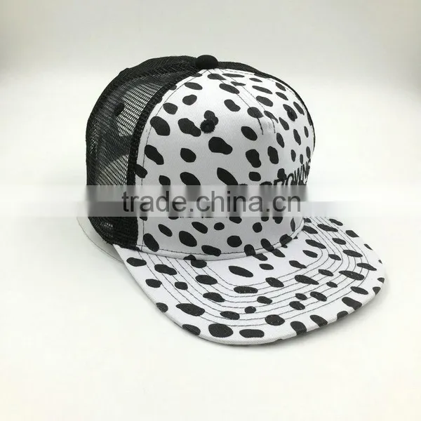 Customize Flat Bill Half Mesh Snapback Hats photo-2