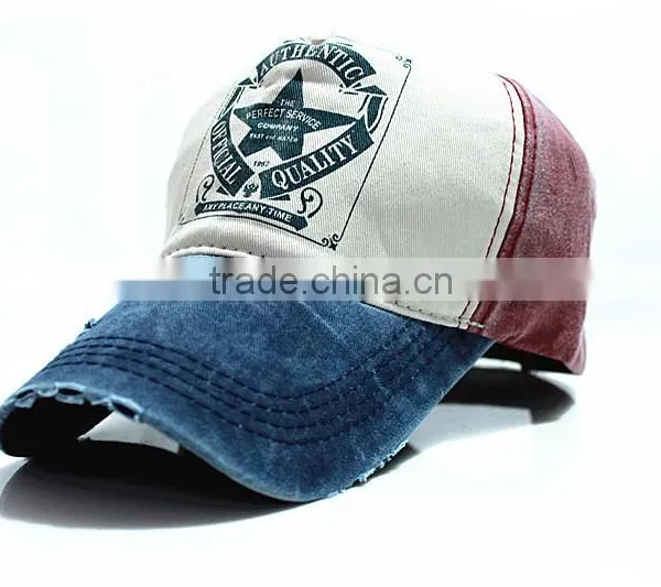 Distressed Vintage High Quality Embroidery Worn-out Baseball Cap photo-2
