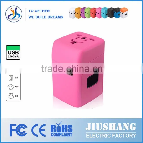 China Factory Using Imported Raw Materials Double USB 2500MA Universal Power Travel Adapter photo-5