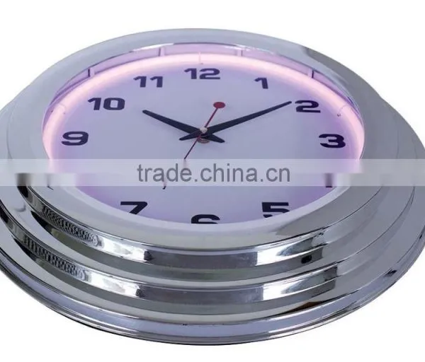 Customized neon wall clock wall decor gift clock with neon light