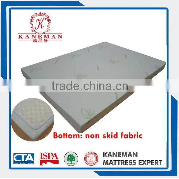 Bamboo Or Aloe Vera Compressed Roll up Memory Foam Mattress Topper