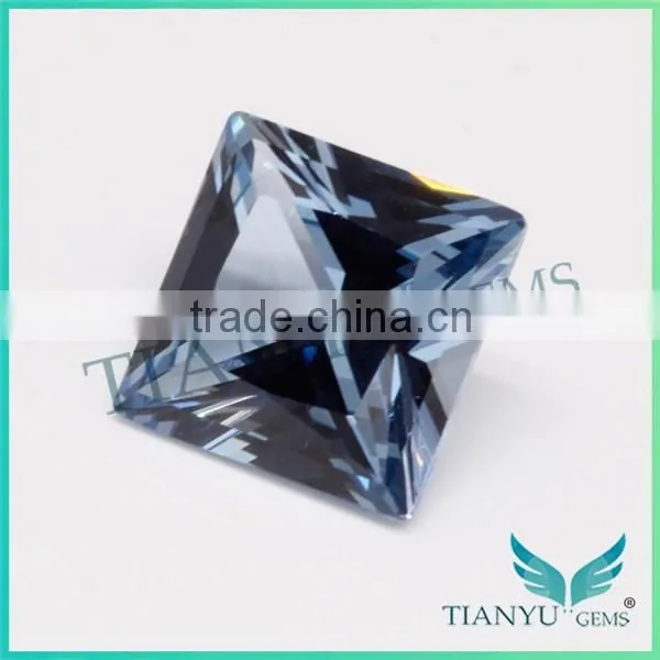 10x10mm Light Sea Blue 106# Square Princess Cut Synthetic Spinel photo-2