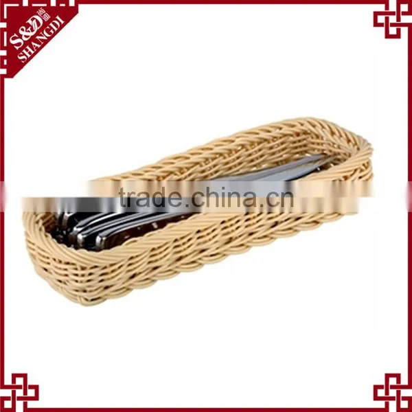 Restaurant or Home Used Food Testing Plastic Wicker Woven Cutlery Holder photo-2