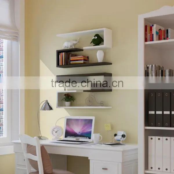 New Design Set of 2 J Shape Wall Display DIY Home Decorative Wooden Floating Wall Shelf Wholesale photo-3