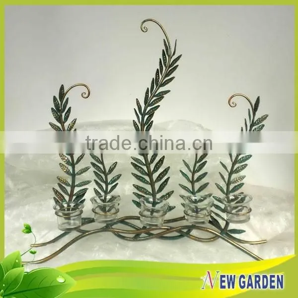China Factory ODM & OEM Unique Olive Branch Shape Standing Metal Candle Holder photo-4