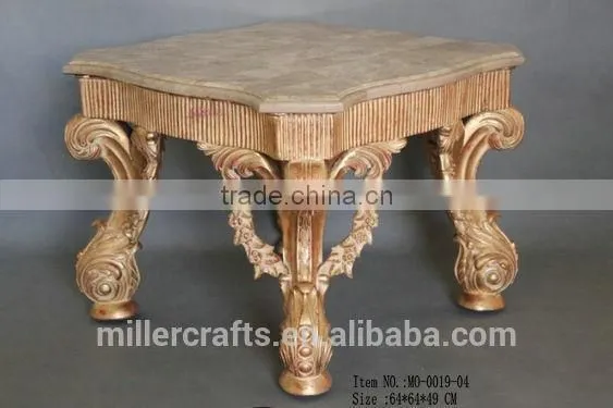 Champagne Color Coffee Table With Marble Top,French Furniture photo-3