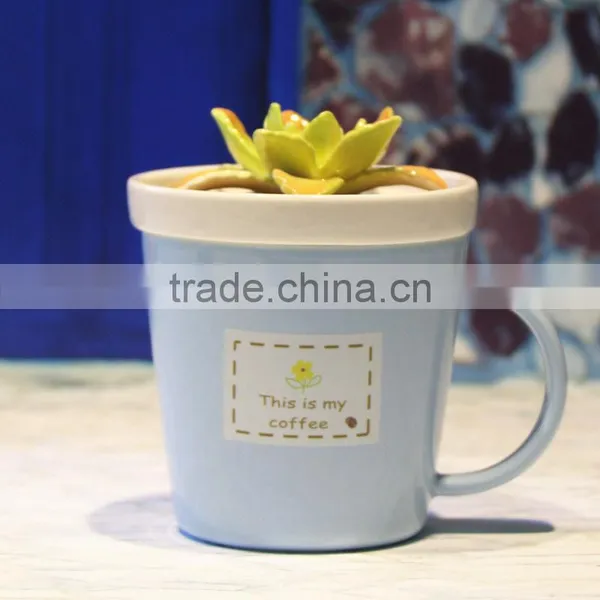 Ceramic Cactus Lid Coffee Mug photo-3