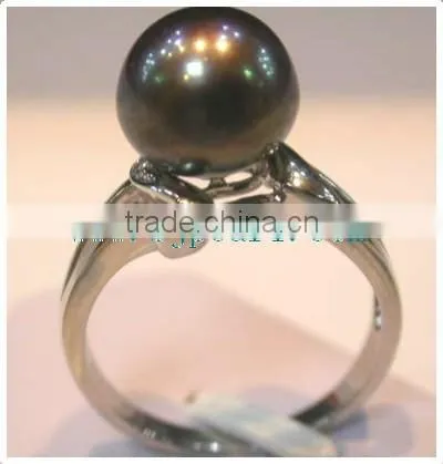 Rose Purple Seawater Tahitian Pearl Ring photo-3