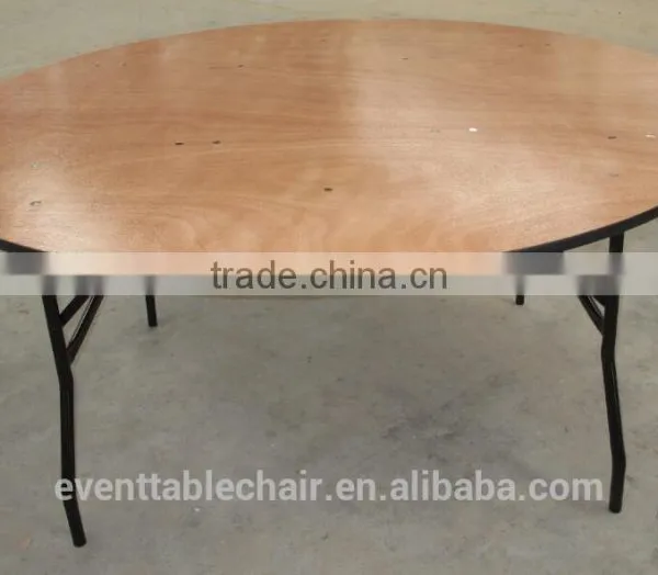 Hot Sales Qualitied Plywood Round Banquet Folding Table Dining Table photo-6