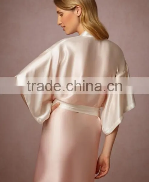 Cheap Fancy Kimono Bathrobe Elegant Bridesmaid Gift Cream High Quality Nightgown Weddings Party Night Wear Robes photo-3