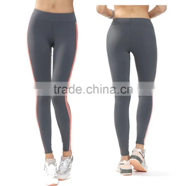Nylon Spandex Women Fit Leggings With Piping