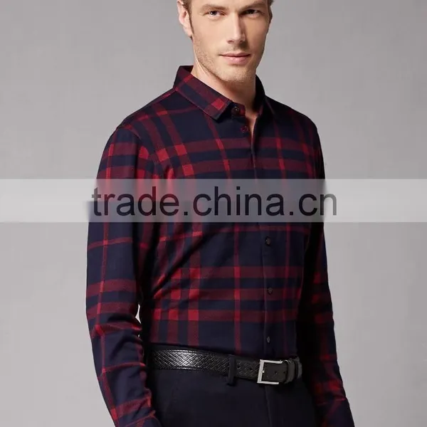 Egyptian Cotton Plaid Men Shirt SHL103 photo-2