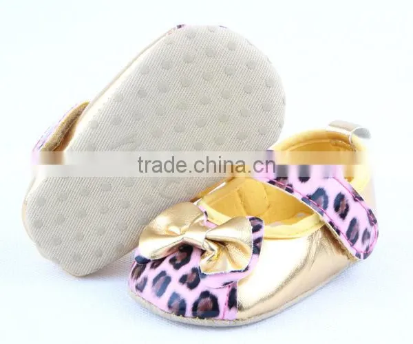 2014 Fashion New Arrival Baby Girls Leopard Leather Shoe Brand New Baby Girls Leather Shoes photo-6