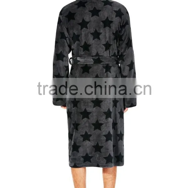 Men's Star Printed Warm Custom Printed Pajamas photo-4