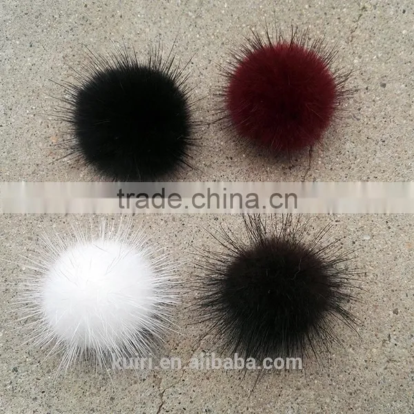 Wholesale New 8 CM Colorful Mink Fur Ball/Rex Rabbit Fur Pom Poms For Key Chain photo-5