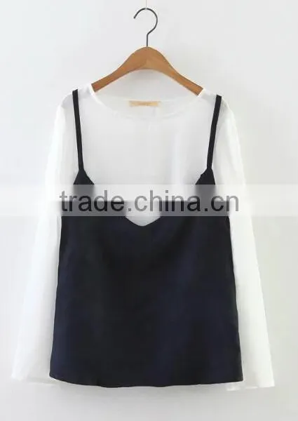 Runwaylover EY2358B Ladies 2017 Ladies Two Piece Suits , Women Fashion Blouse And Vests photo-4