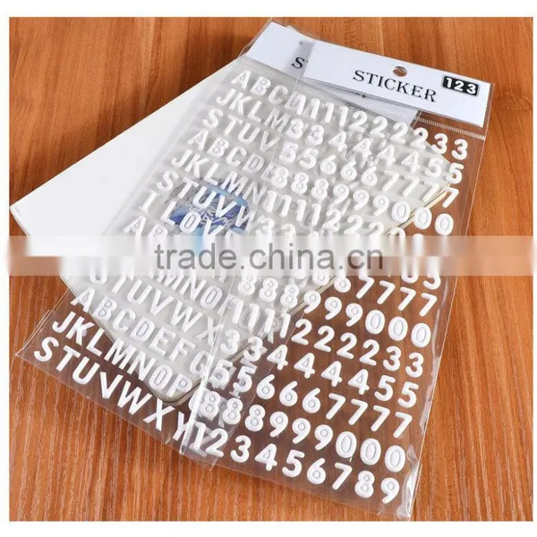 Custom Cheap Adhesive Sticker Alphabet / Number Shape Glitter Sticker Children DIY Sticker photo-6