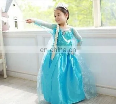 Fashion Elsa Dress Cosplay Costume in Frozen Elsa Mascot Costume Frozen Movie Formal Dress and Snowflake Fabric for Elsa FC2024