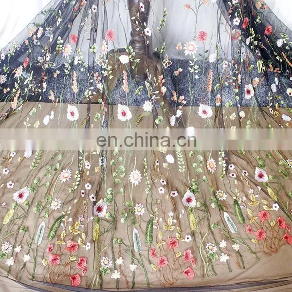 HOT SELL Fashion Flower Colorful Textile Embroidery Lace Fabric,net Embroidery Lace Fabric photo-2