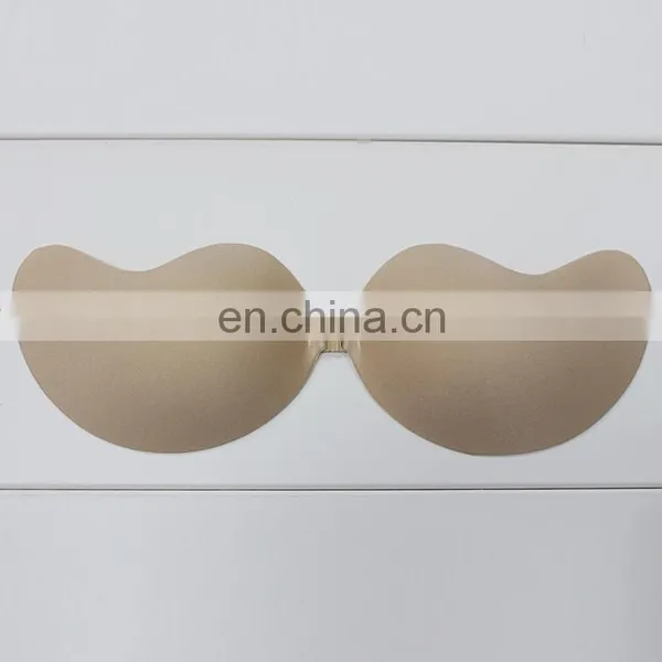 ES6610 Golden Wholesale Fashion Sexy Breathable Invisible Nude Silicone Free Bra for Women photo-3