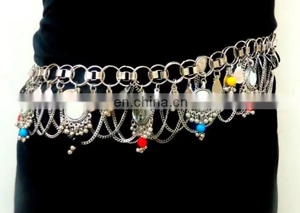 Indian Tribal Belly Dance Coin Waist Belt-Costume Fashion Jewelry-Navratri Special Kandora-Wholesale Mirror Work Waist Belt photo-3