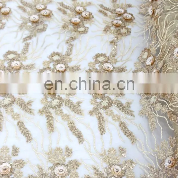 Textile China Supplier Fabric Wedding African Embroidery Lace Fabric Handwork French Lace Fabric photo-5