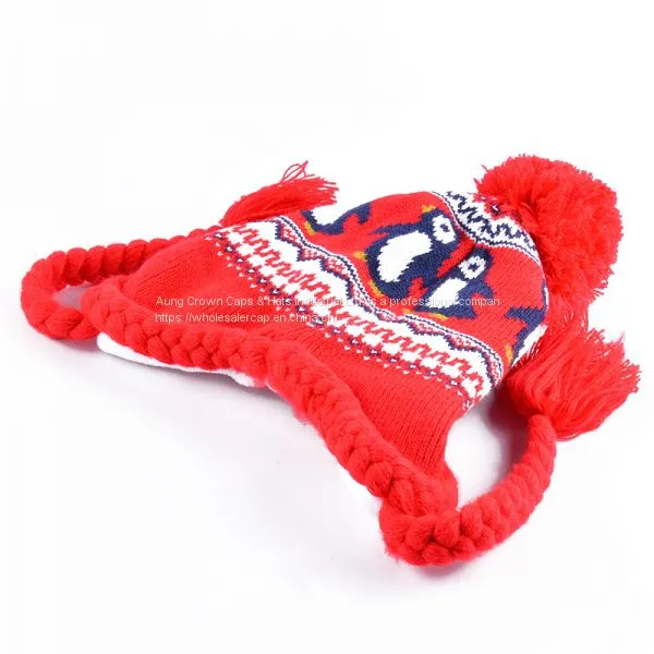 Wholesale Flat Embroidery Custom Knit Acrylic Beanie photo-4