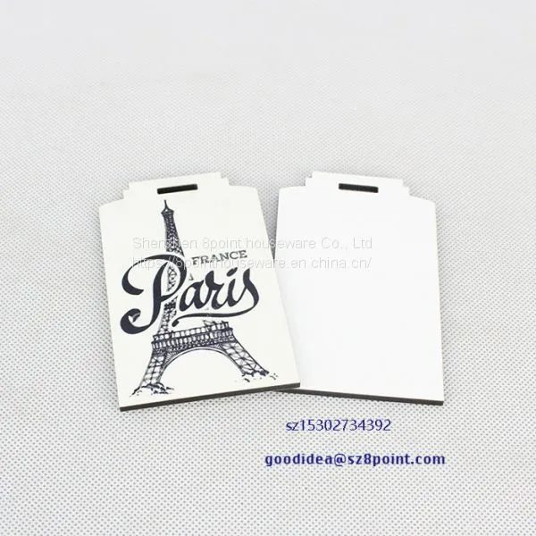 Heat Transfer Cute Suitcase Wooden Luggage Tags Flower Design ID Holder Identifier Luggage Label Gift photo-4