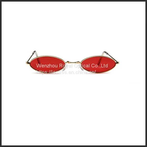 New Fashion Cat Eye Sunglasses Men/Women Ocean Lens Eyewear Metal Sun Glasses Vintage Small Oval Sun Glasses Gafas Wholesale photo-3