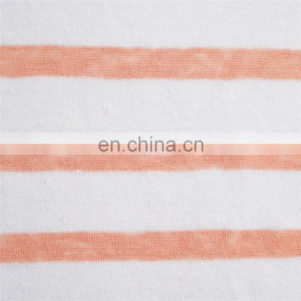 Remnants 100% Linen Stripe Print Jersey Fabric for Garments photo-2
