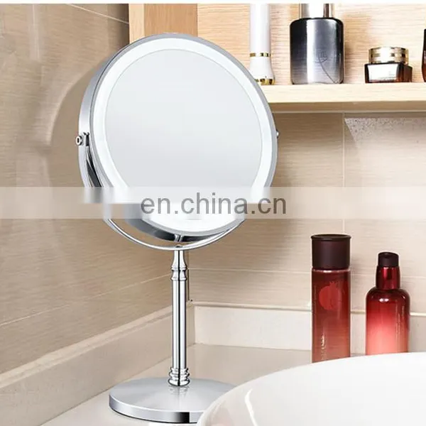 2020 New Amazon 8 Inch LED Make up Ring Mirroor Mental Glass 5x 10x Magnification Standing Make Up Mirror photo-2