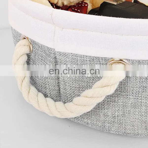Art Baby Cloth Basket Storage Decorations Office Supplies Gifts Organizer With Two Cotton Rope Handles photo-4