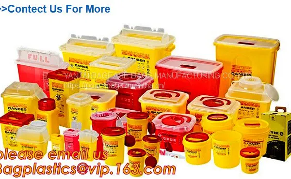 BIOHAZARD WASTE CONTAINERS, PLASTIC STORAGE BOX, MEDICAL TOOL BOX, SHARP CONTAINER, SAFETY BOX, Disposable Hospital Bioh