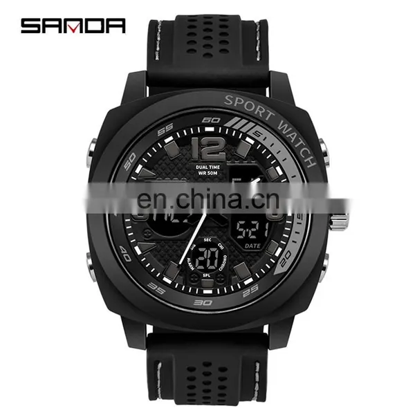 SANDA 790 Trend Charm Analog Display Waterproof Military Time Boy Sport Watch Digital Men