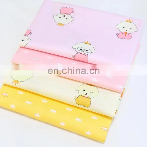 Kindergarten Baby Cloth Cartoon Dog Crown Printed Cotton Twill Fabric Environment-friendly Printing and Dyeing Fabric photo-2