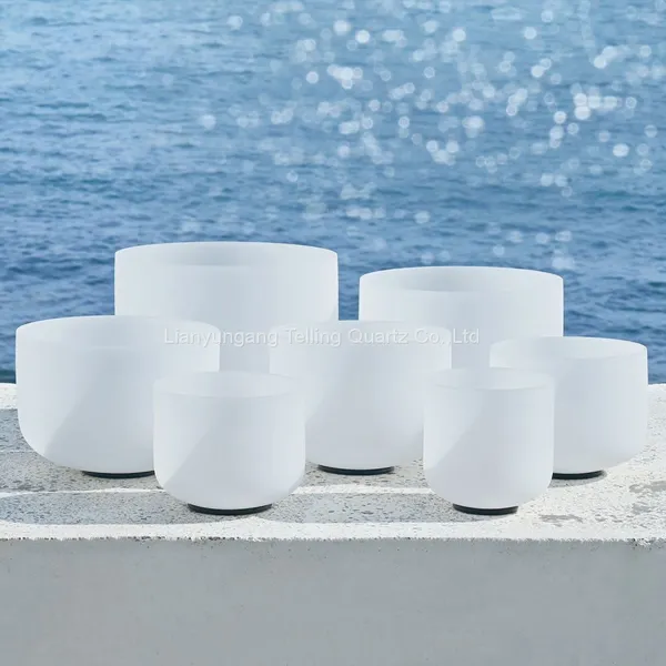 Meditation Therapy Chakra Root Note Quartz Bowl Frosted Quartz Glass Crucible Singing Bowl photo-5