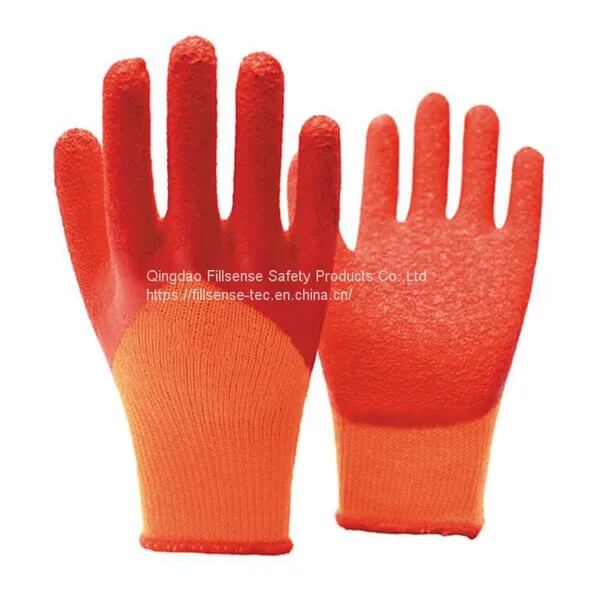 10Gauge 21S Cotton Liner Latex Crinkle 3/4 Coated Work Gloves photo-2