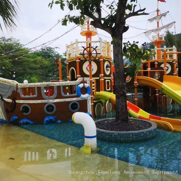 Large Amusement Equipment Fiberglass Water Water Village Water House Pirate Ship Children's Park Combination Slide Amusement Facilities photo-4