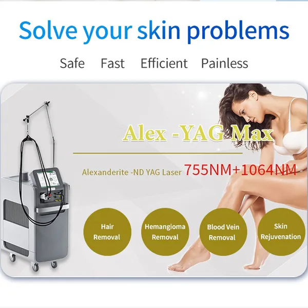 Factory Price Alex Nd Yag Gentle Machine Max 1064nm 755nm Alexandrite Laser Hair Removal for Sale photo-2
